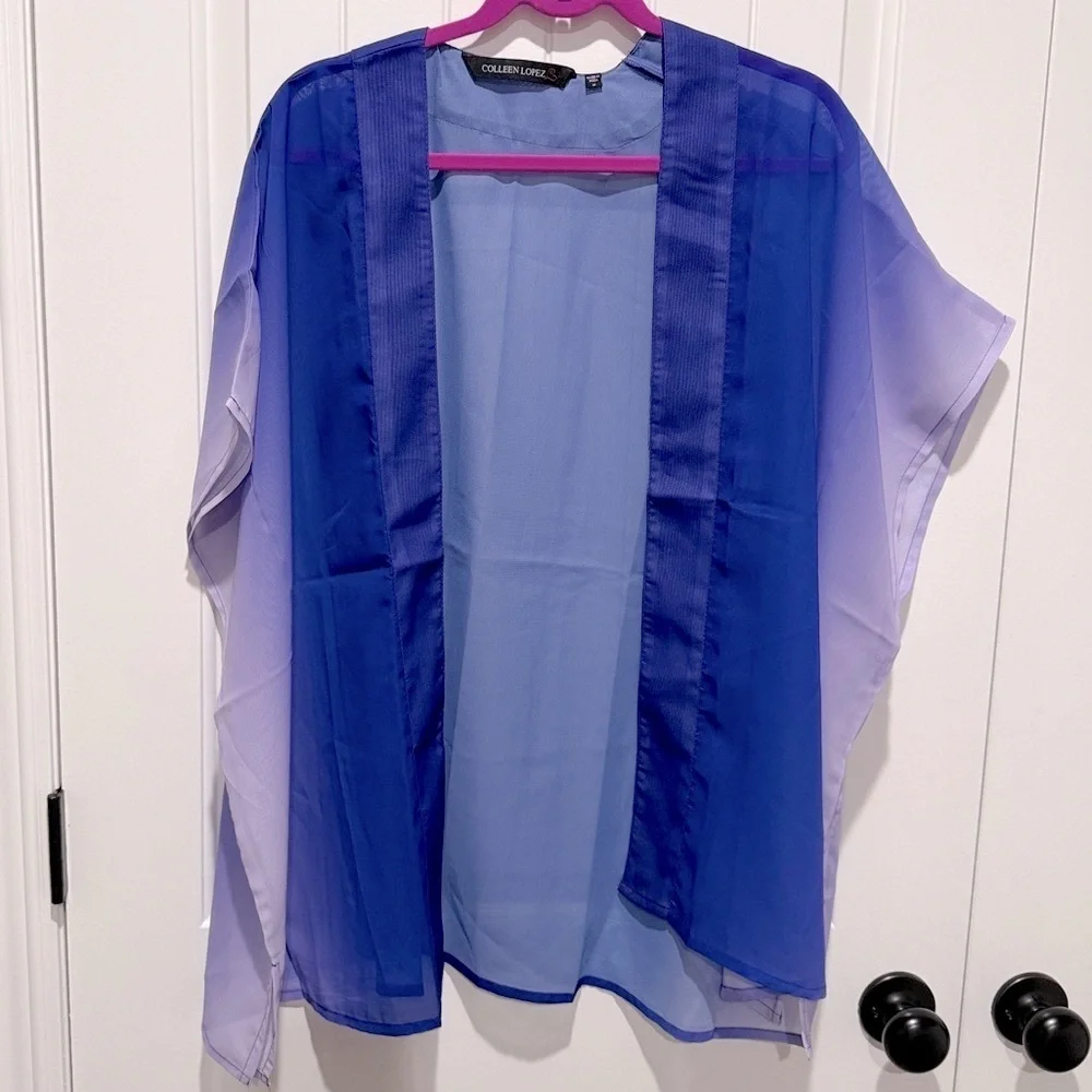 NEW Purple Ombré Sheer Kimono Top - Picture 4 of 9